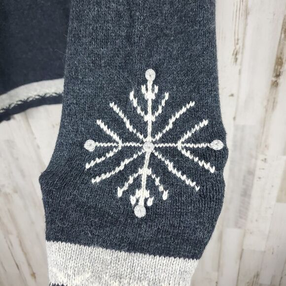 Christopher & Banks Christmas Cardigan Sweater Gray Size Large - Picture 10 of 11